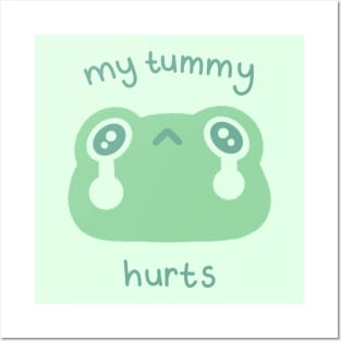 My Tummy Hurts Sad Frog Posters and Art